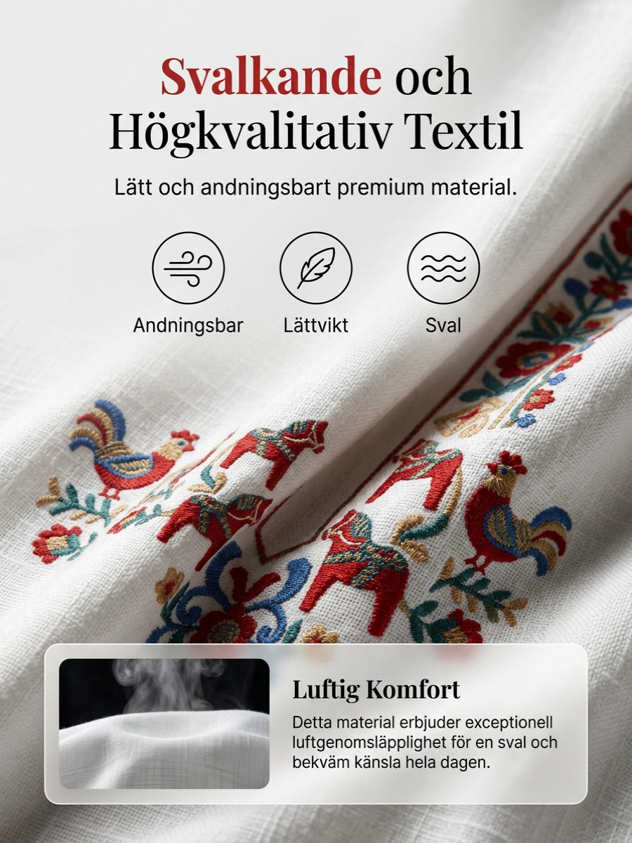 Kvinnors Vintage-stil svensk midsommar-Inspirerad bomull-Line blus