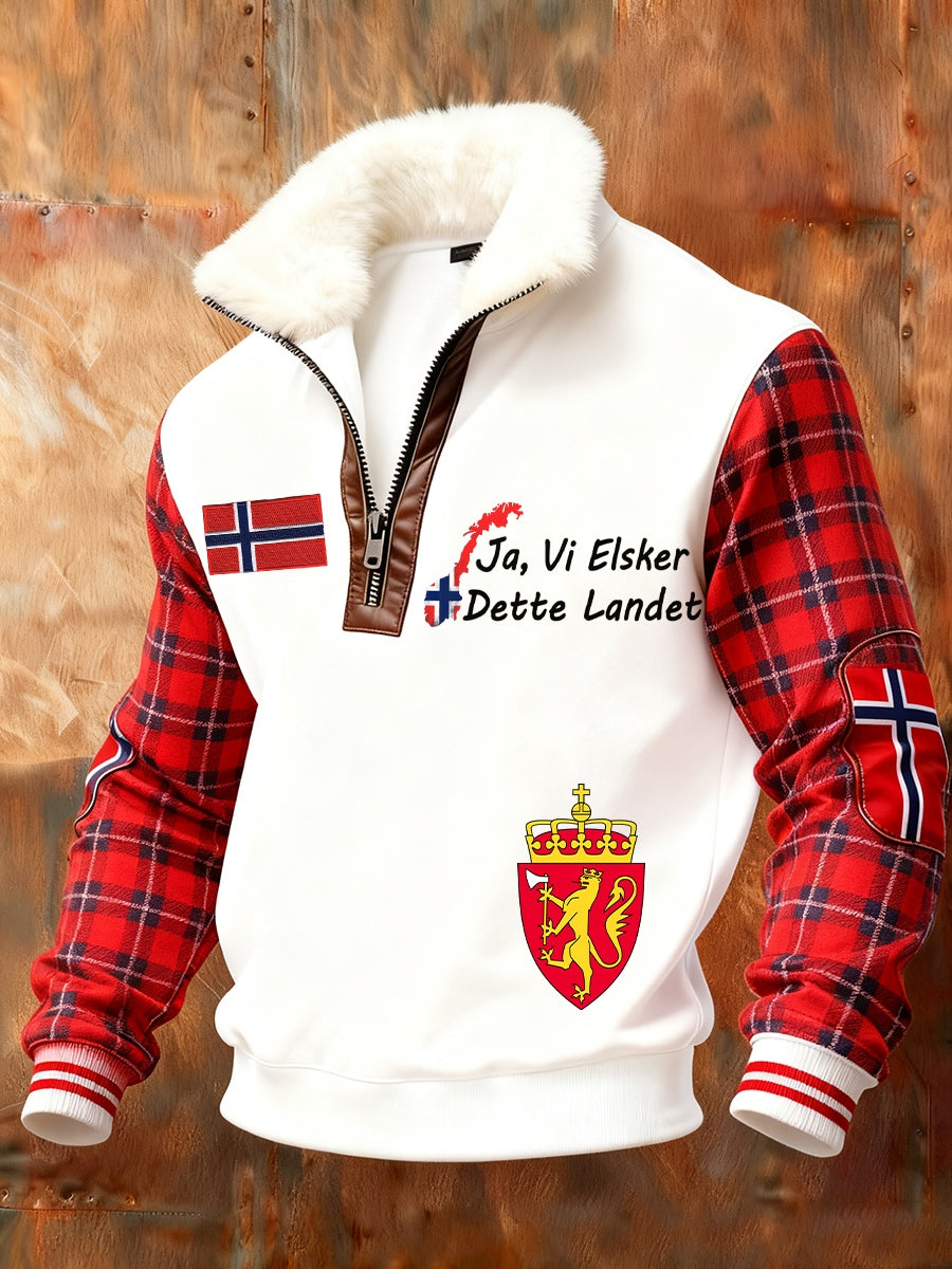 Menns retro norsk kunst utskrift uforstandig pelssnake