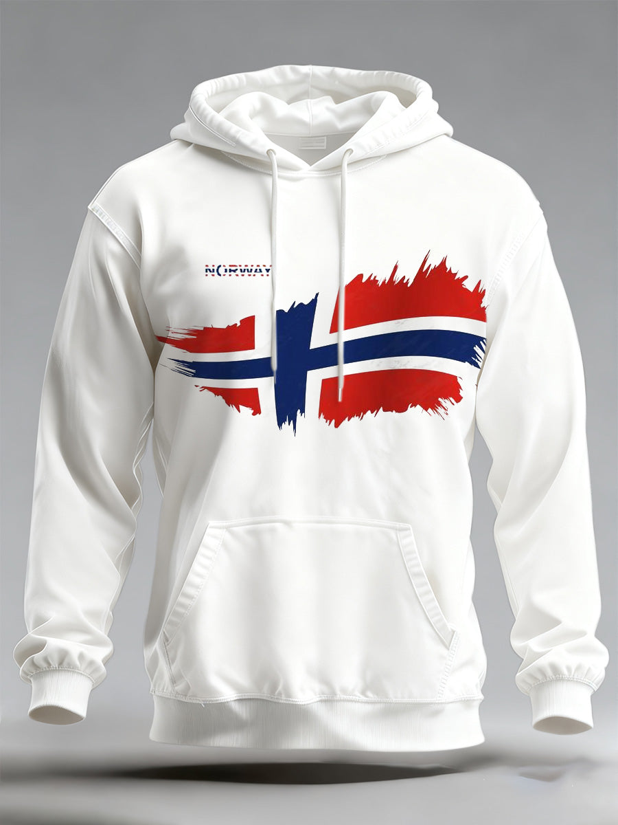 Norsk flagg for herrer Skriv ut langærmet gjee