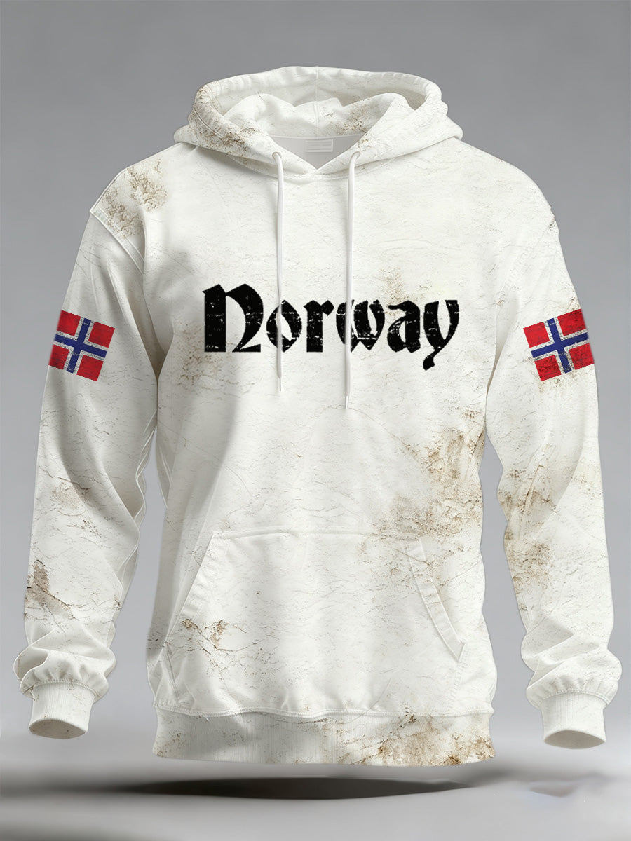 Norsk flagg for herrer Skriv ut langærmet gjee