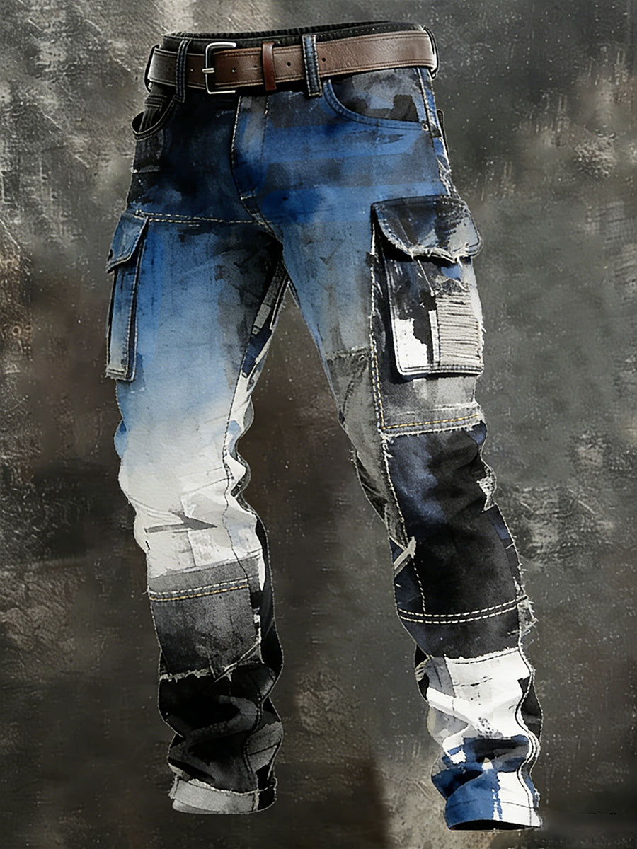 Mans retro businessstil casual arbetsbyxor