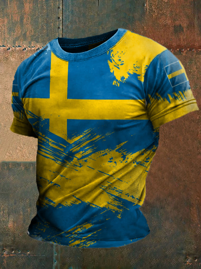 Mäns Sverige Tryckt T-shirt