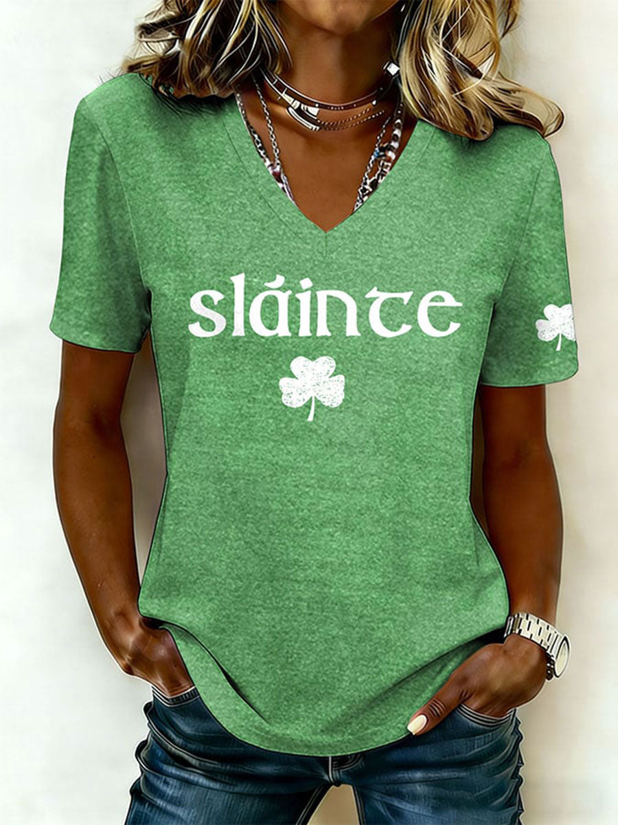 Kvinnors St. Patricks dag tryckt Casual T-shirt