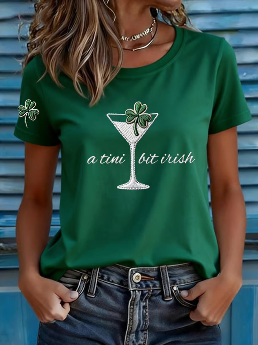 Kvinnors St. Patrick's Day Shamrock Konstkort-T-Shirt