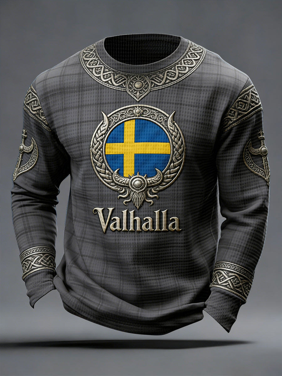 Herrens svenska Viking-stil Valhalla Våffle Topp