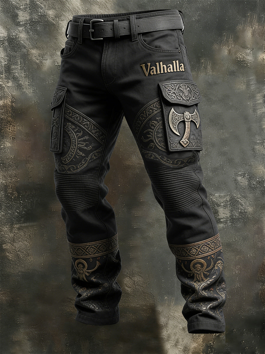 Mäns vikinga-stil Valhalla med plush varm dragkedja jacka