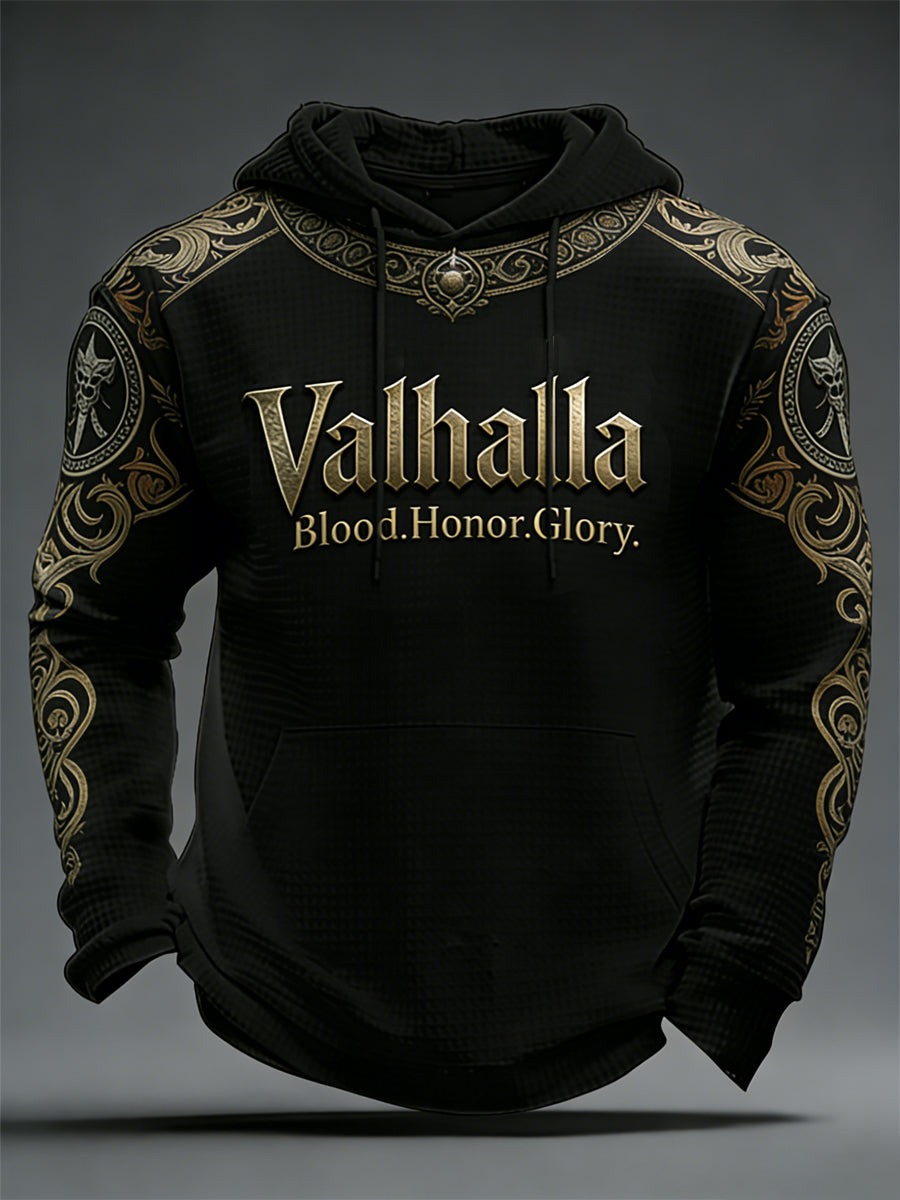 Herrens vikinga-stil Valhalla Våffle Hoodie Valhalla