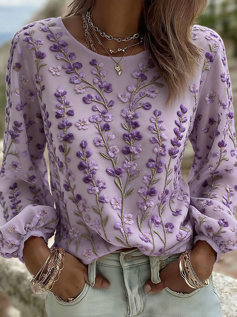 Kvinnors blomsterkonst Skriv ut Casual T-shirt