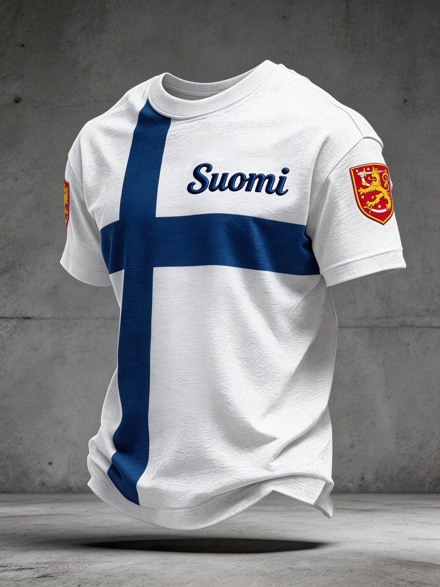 Mäns finska inspirerad tryck T-shirt