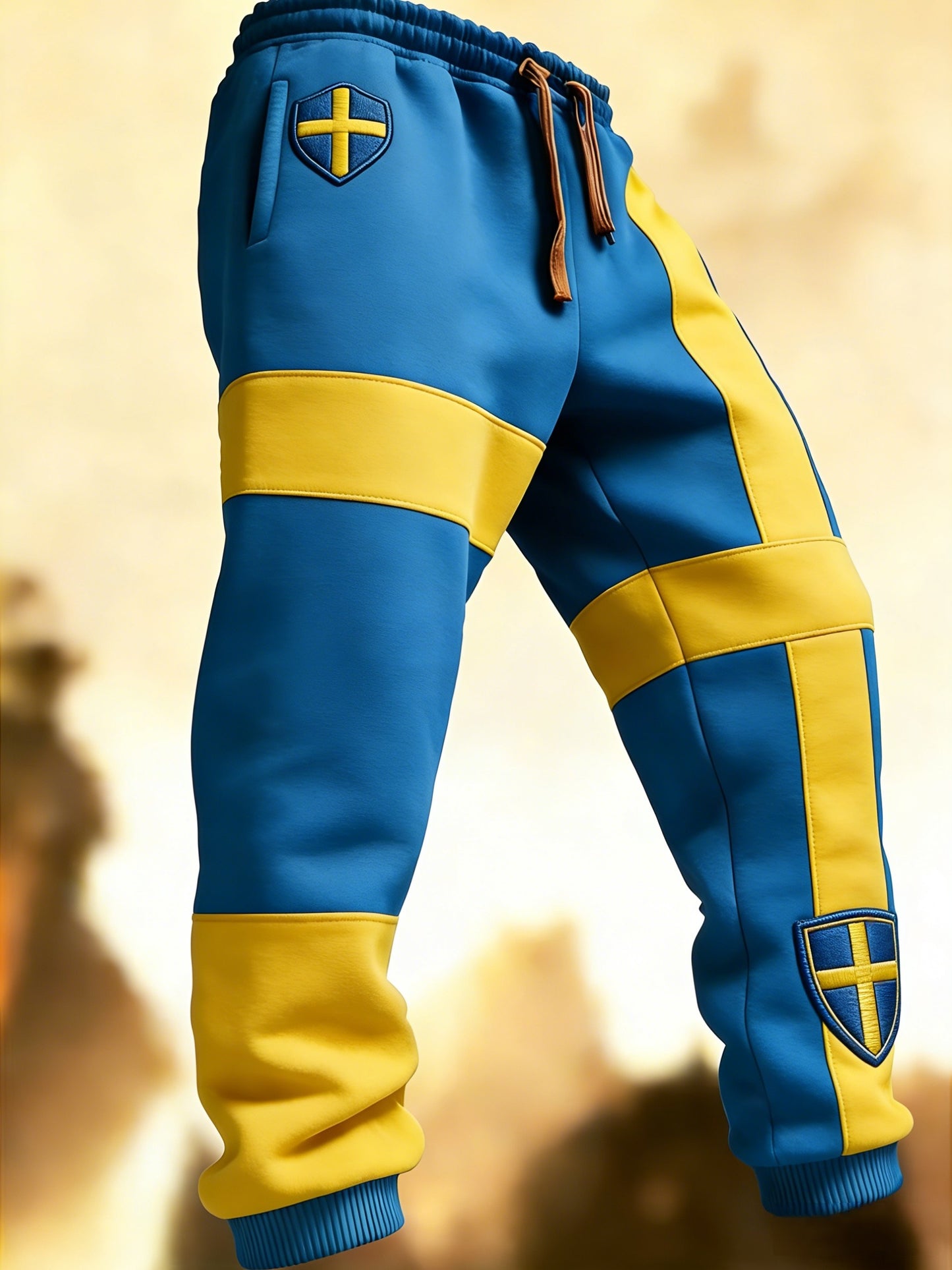 Herr Retro Viking Svensk Flagga Märke Fritidshusor