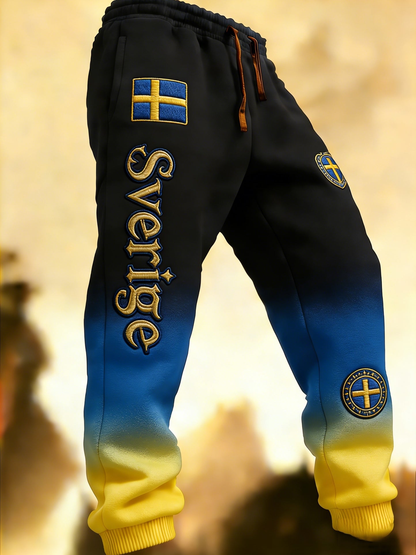 Herr Retro Viking Svensk Flagga Märke Fritidshusor