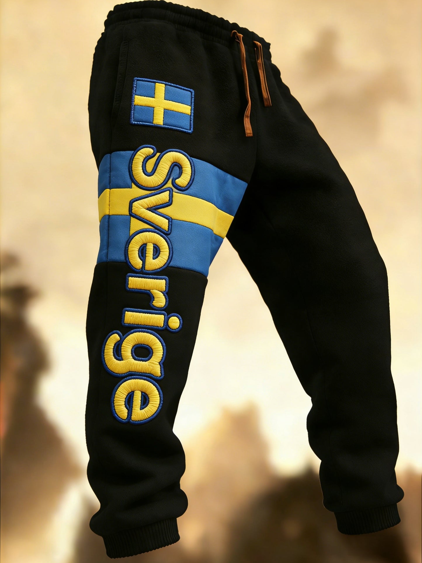 Herr Retro Viking Svensk Flagga Märke Fritidshusor