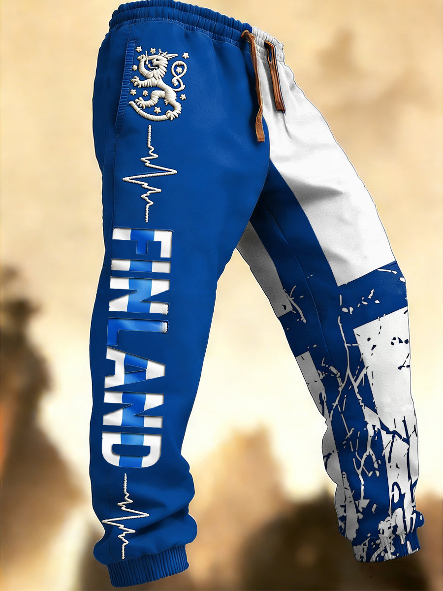 Mäns Finland Patchwork Skriv ut Casual Handskällor