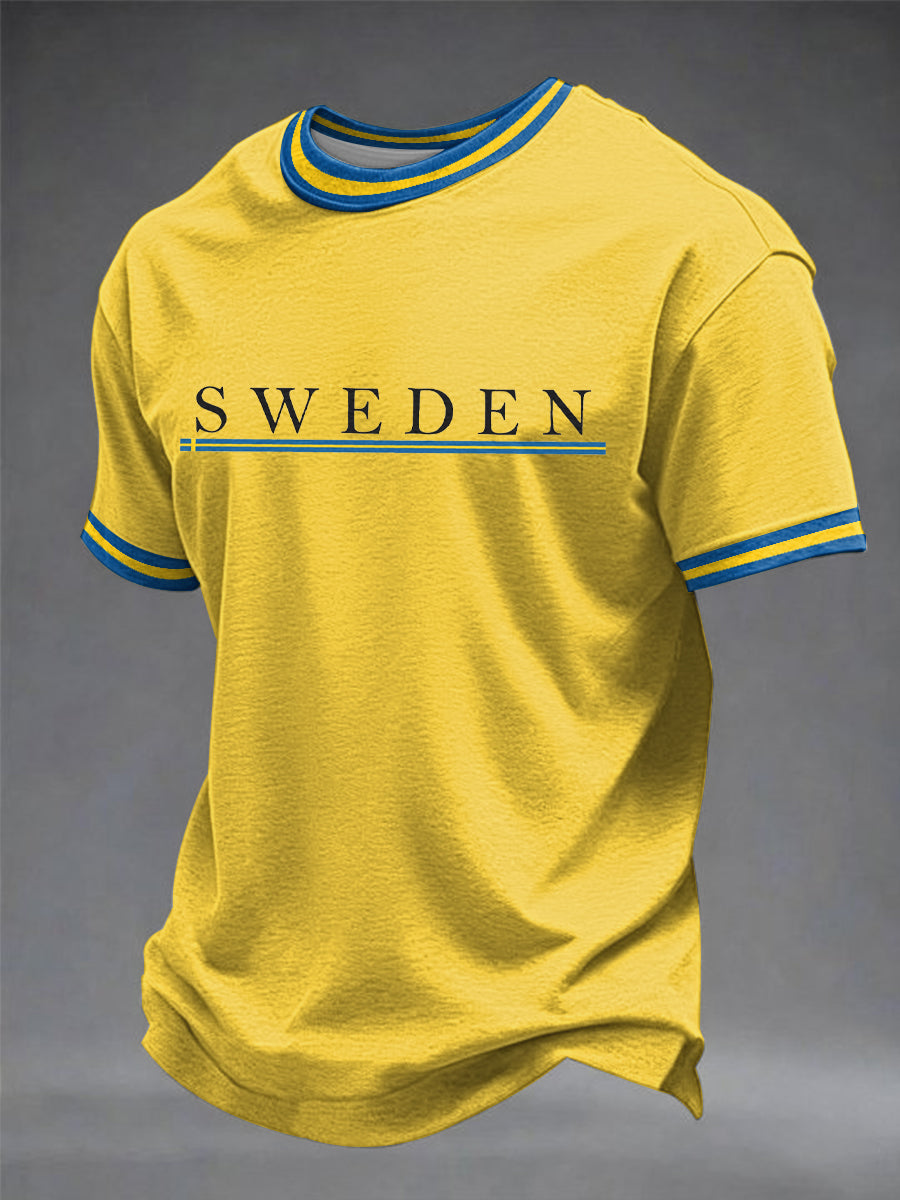 Herrtröja med svensk konst och Valhalla-print