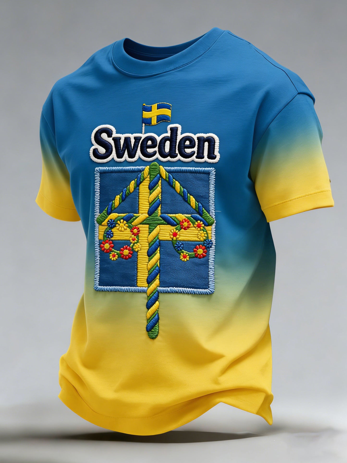 Herrtröja med tryck till minne av den svenska midsommarfesten