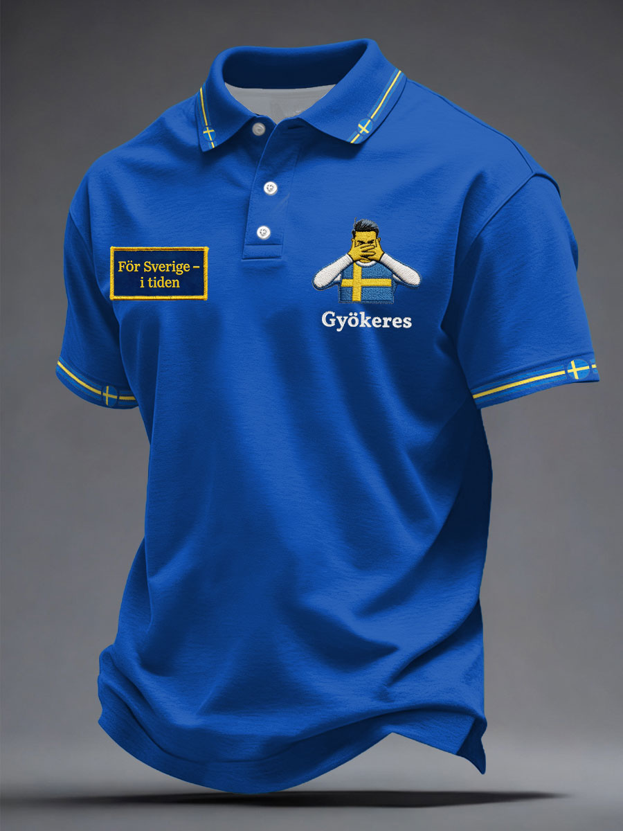 Mäns Sverige Fotboll Lover Printed Casual Tops