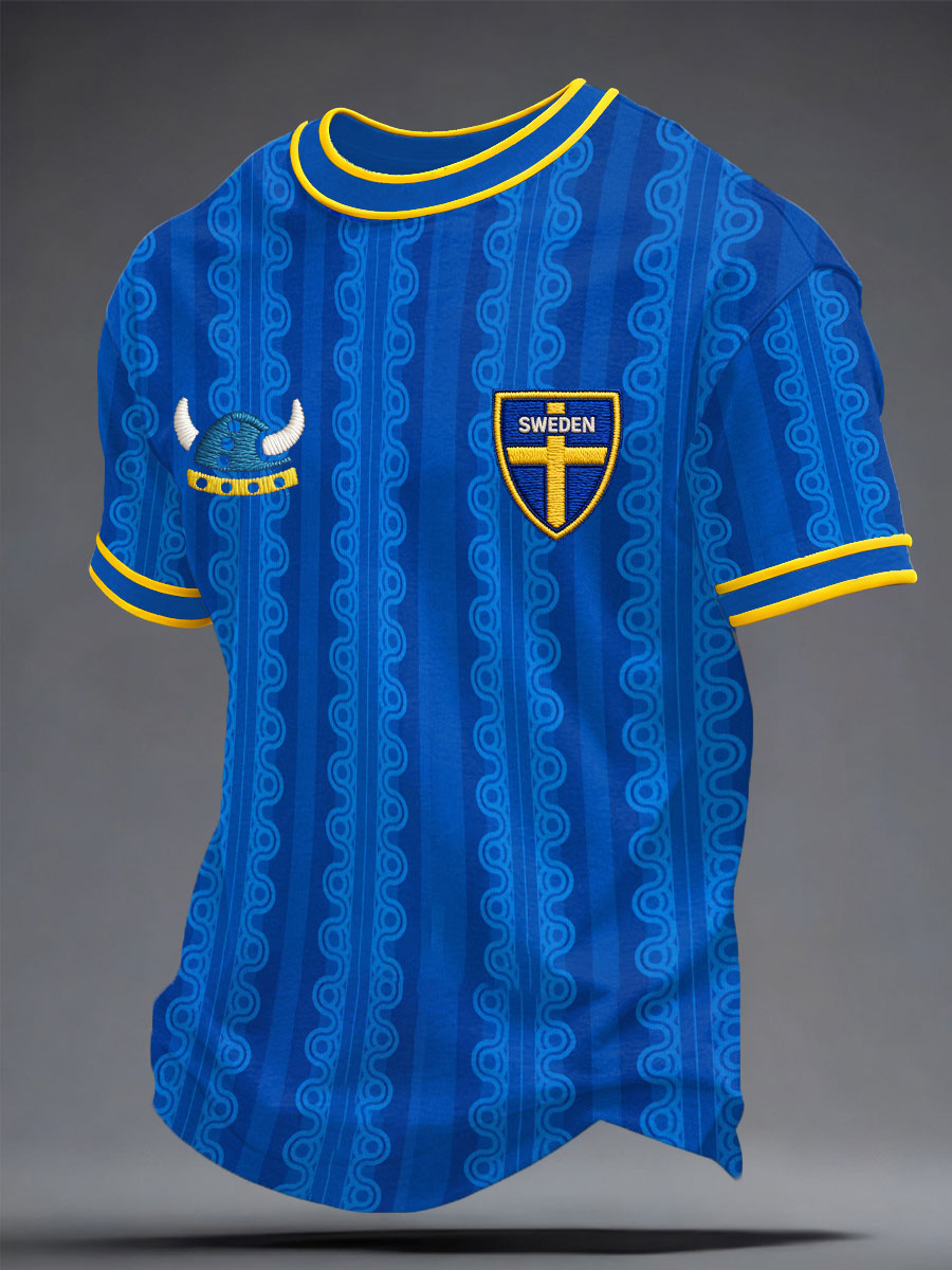 Mäns Sverige Fotboll Lover Tryckt T-shirt
