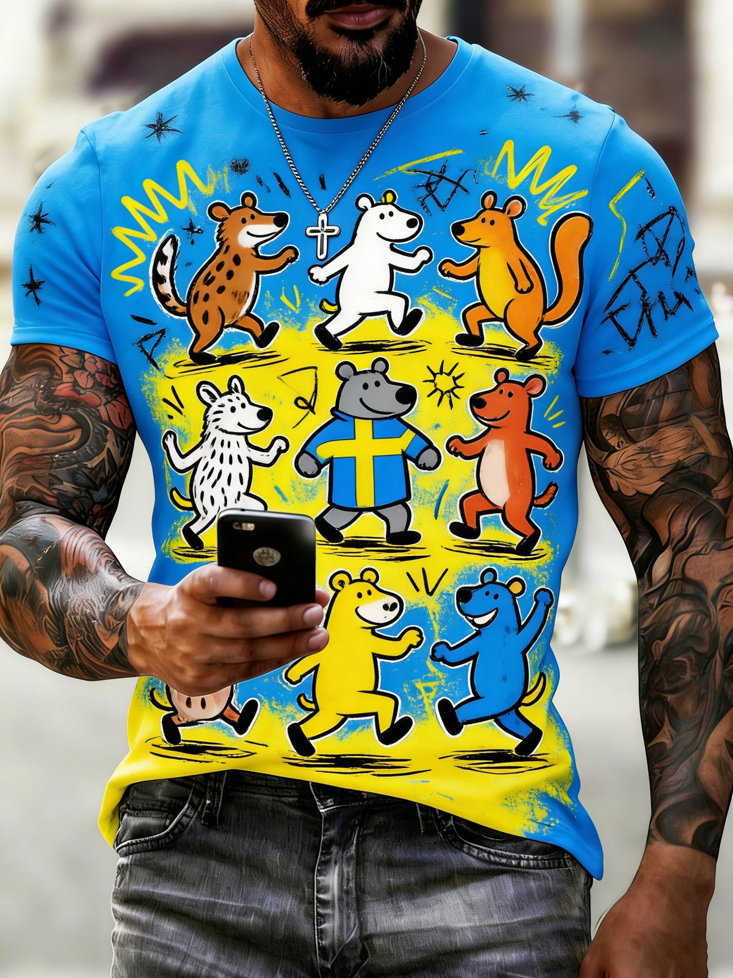 Mäns svenska midsommardag Nationaldag minneskonst Skriv ut T-shirt