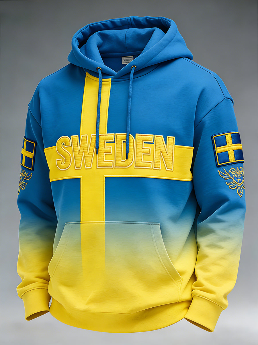 Retro Swedish Art Print Casual Sweatshirt