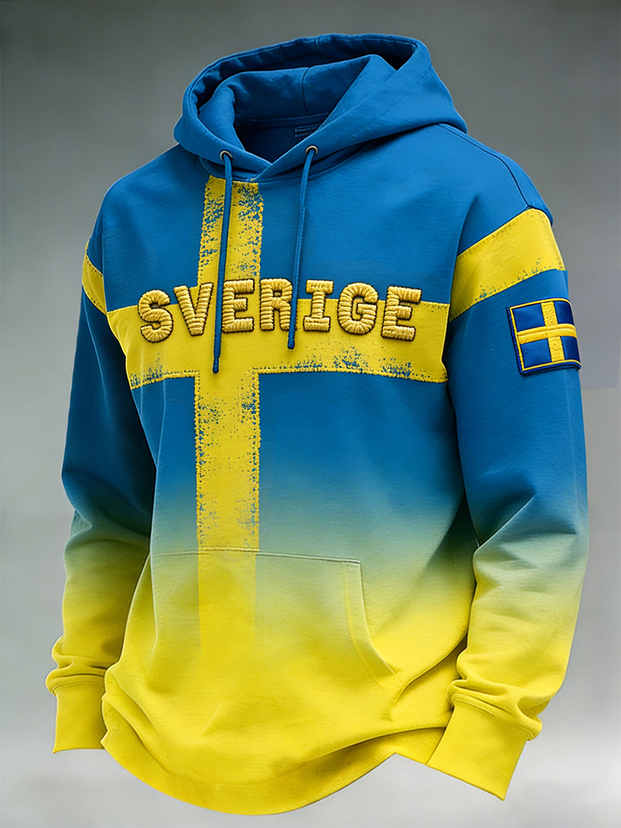 Retro svensk konsttryck avslappnad sweatshirt