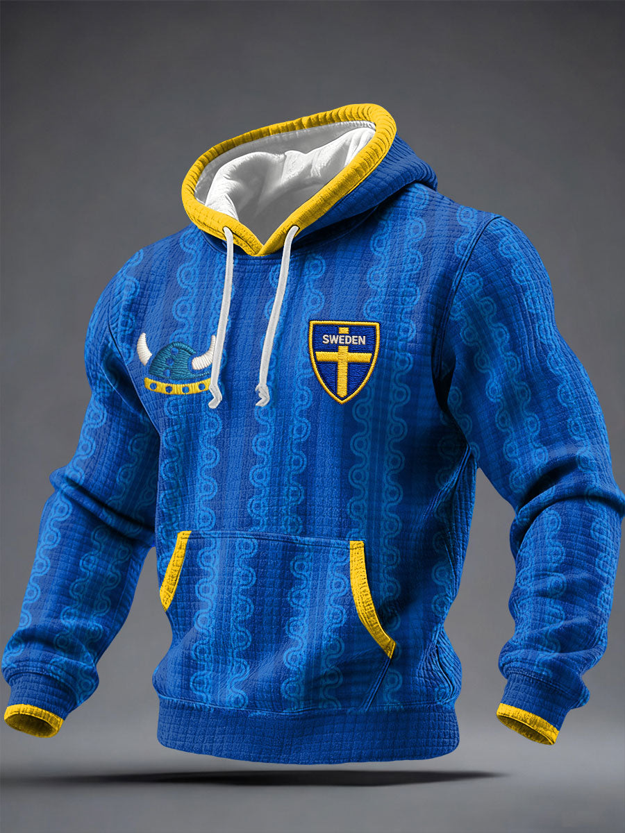 Mäns Sverige Fotboll älskare tryckt Hoodie.