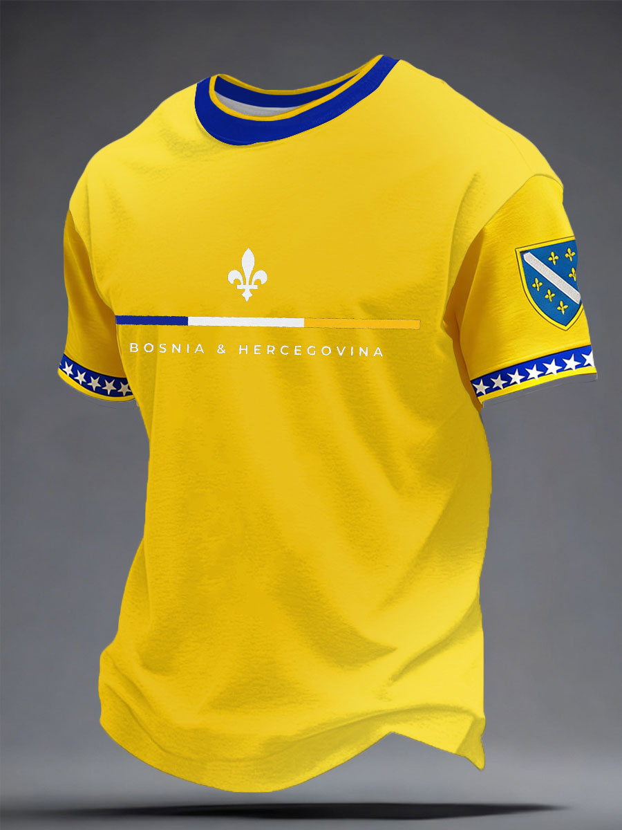 Herr Bosnien ZMAJEVI Fotbollsentusiast Tryckt T-shirt