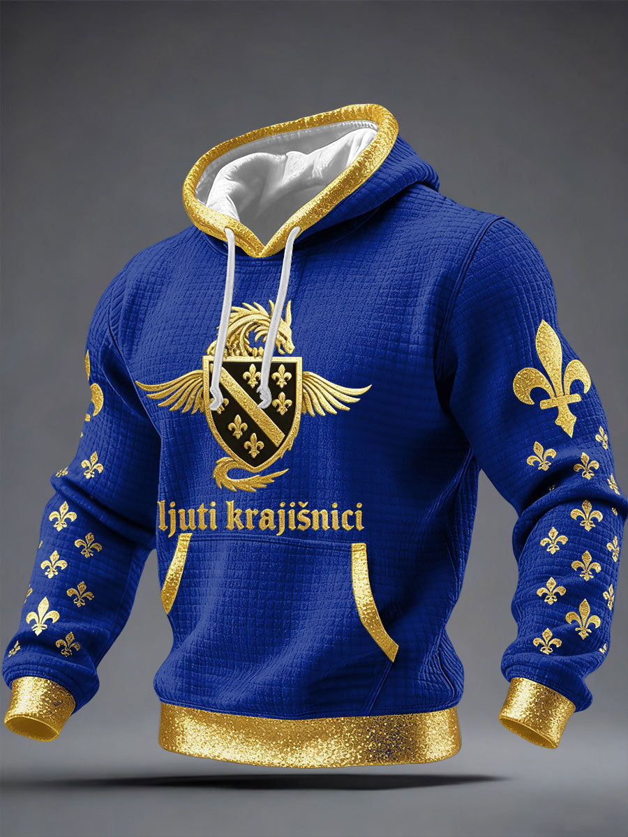 Mäns Bosnien ZMAJEVI fotboll älskare tryckt Hoodie