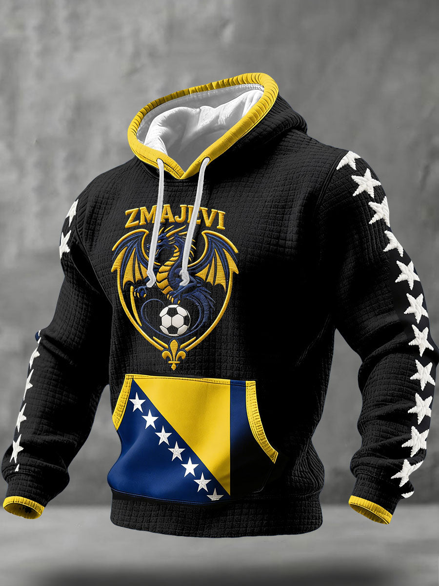 Herr Bosnien ZMAJEVI Fotbollsentusiast Tryckt Hoodie