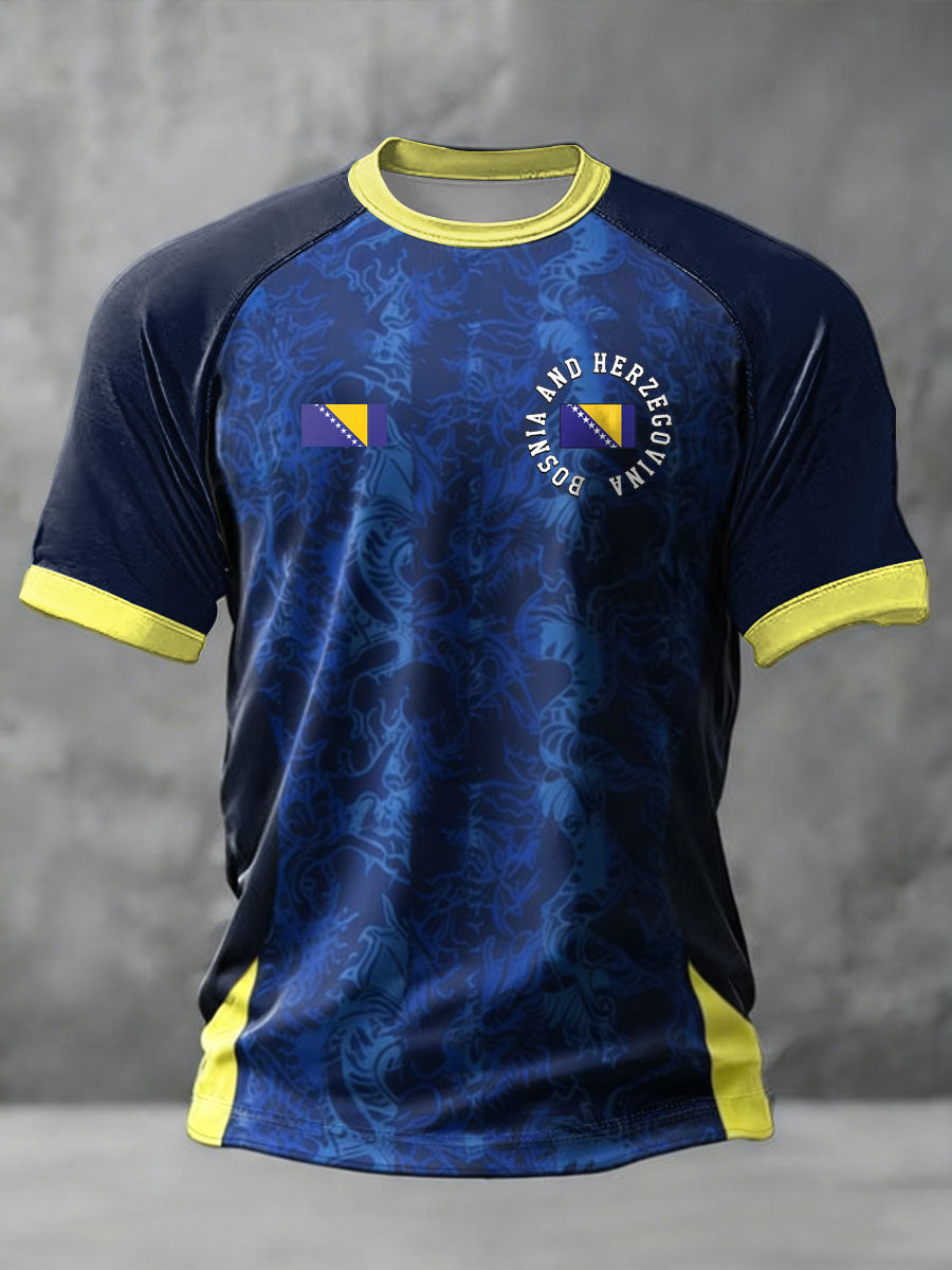 Herr Bosnien ZMAJEVI Fotbollsentusiast Tryckt kortärmad t-shirt