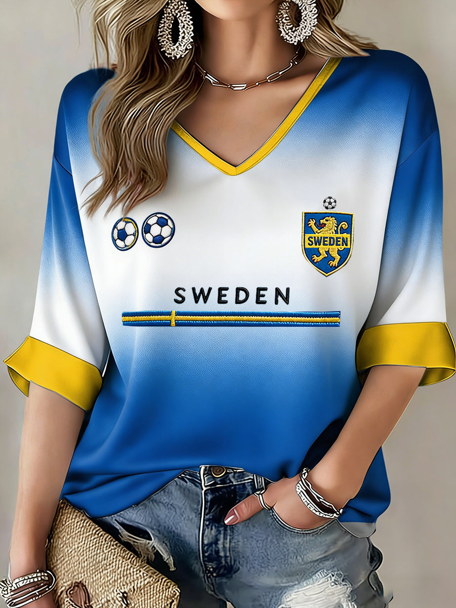 Retro svensk konststil tryckt ledig topp