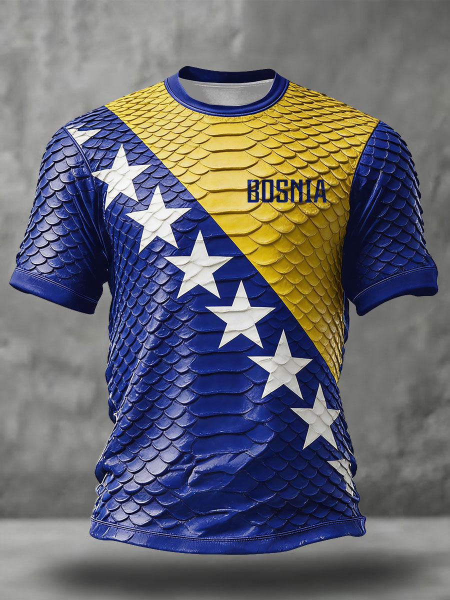 Herrarnas Bosniska Fotbollslärd ZMAJEVI Tryckt T-shirt