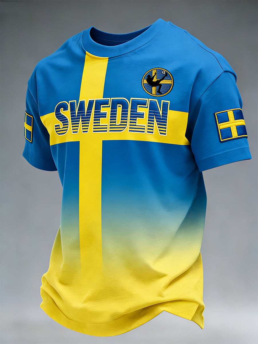 Mäns fotboll-stil gradient Print T-shirt