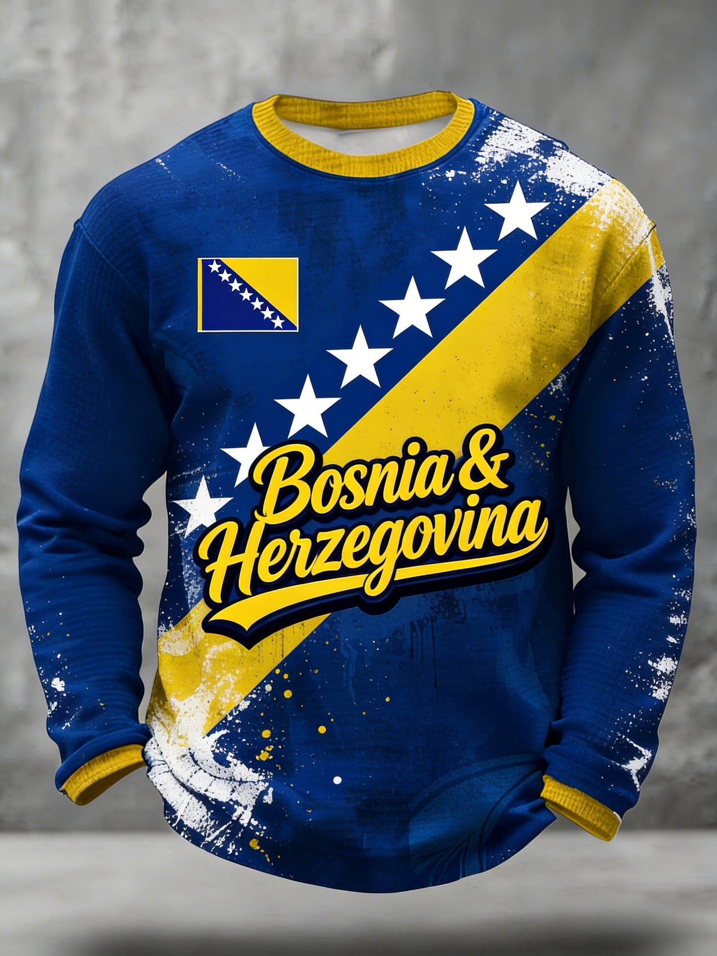 Herrkläder Bosnien ZMAJEVI Fotbollsentusiast Tryckt Våffeltröja
