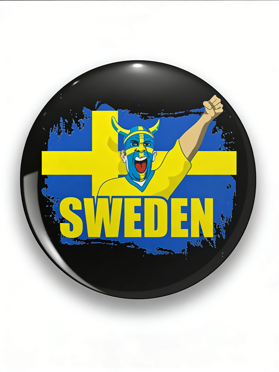 Fotbollstematiskt tryckt märke
