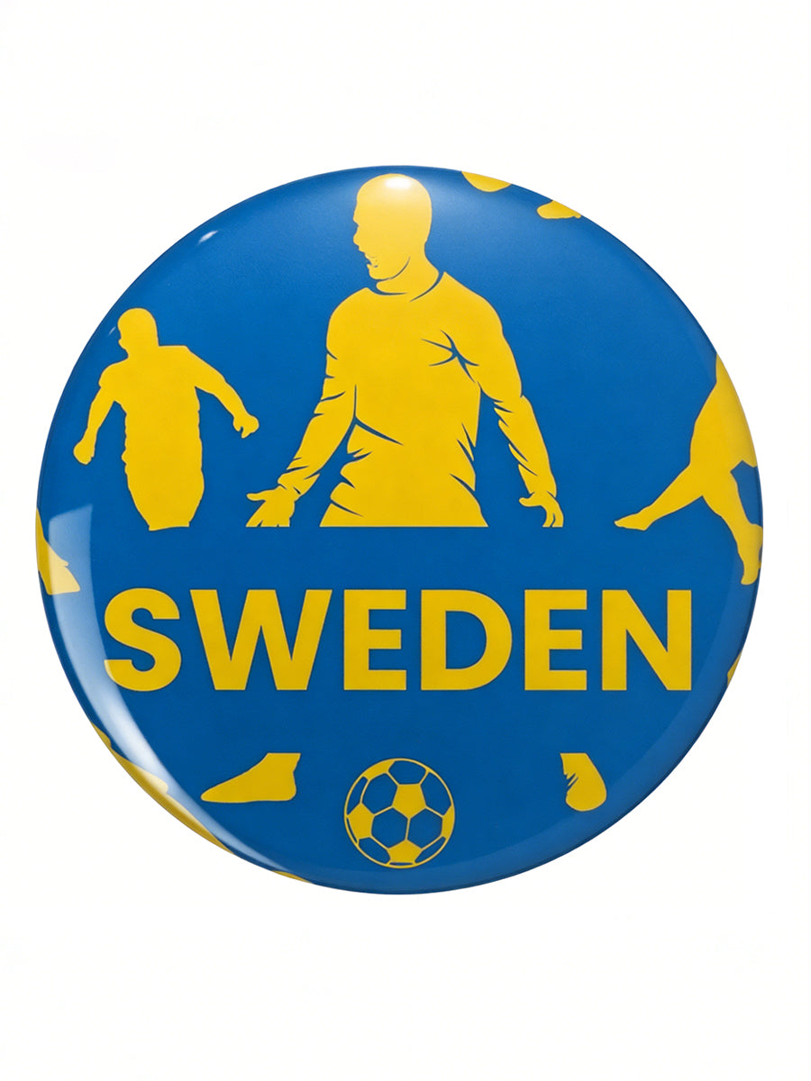 Fotbollstematiskt tryckt märke