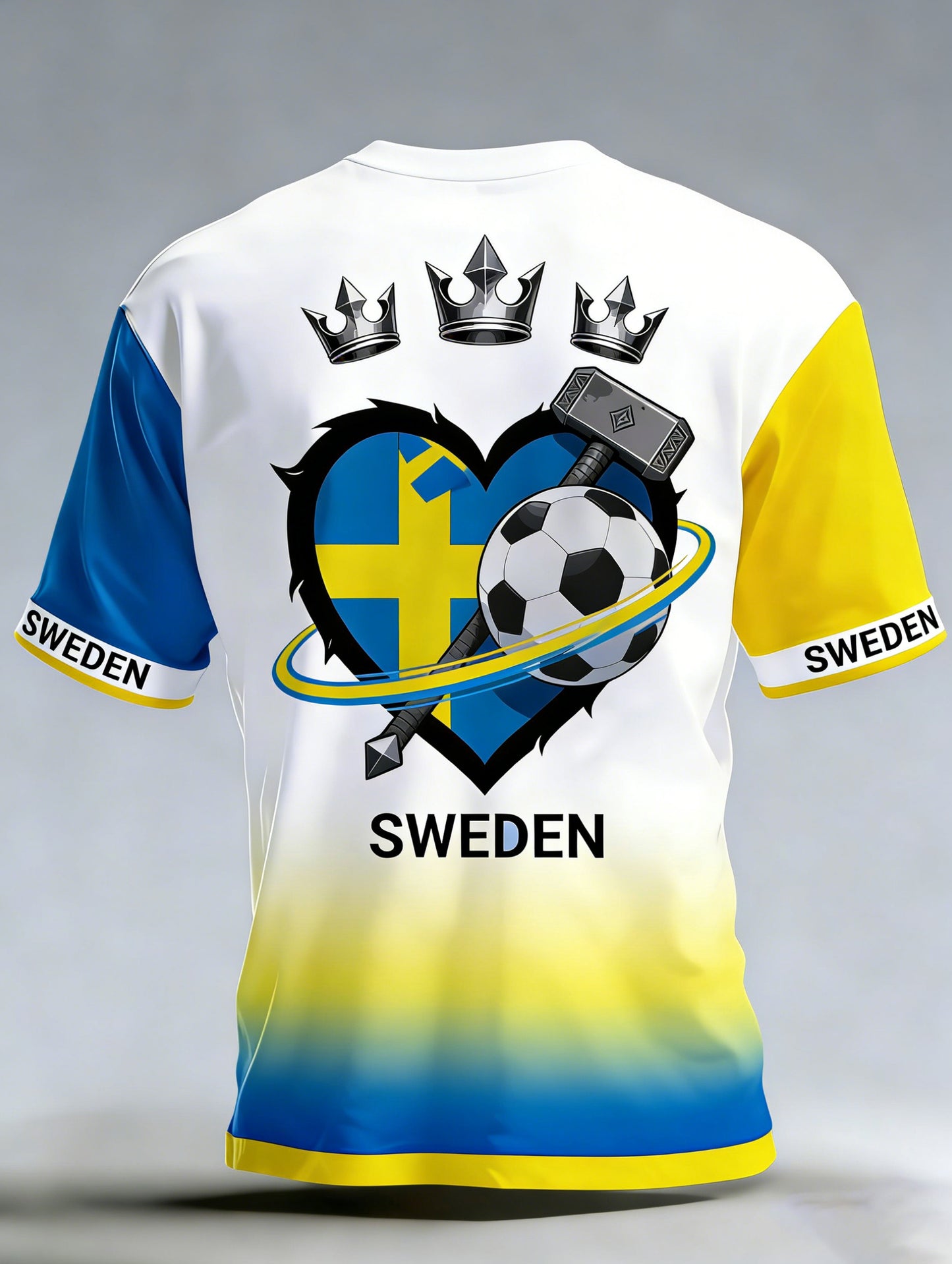 Herrarnas svenska fotbollsmatch hejarklack konsttryck t-shirt