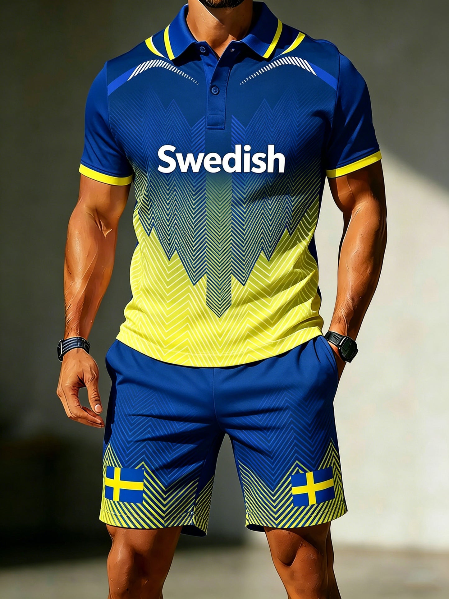 Mäns svenska midsommarfestival minneskonst Print Polo Sut