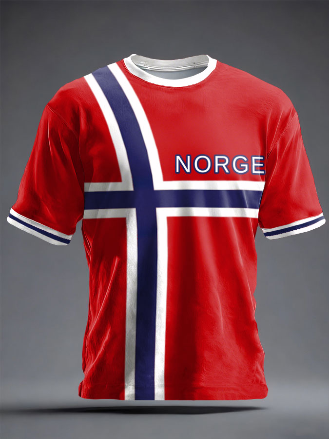 Unisex Norge Fotboll Lover Tryckt T-shirt