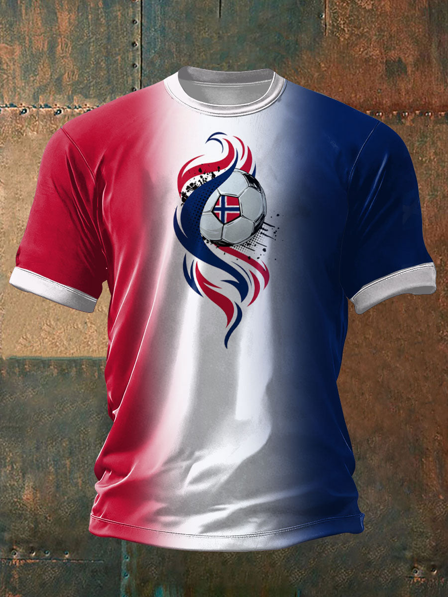 Unisex Norge Fotbollslärd Tryckt T-shirt