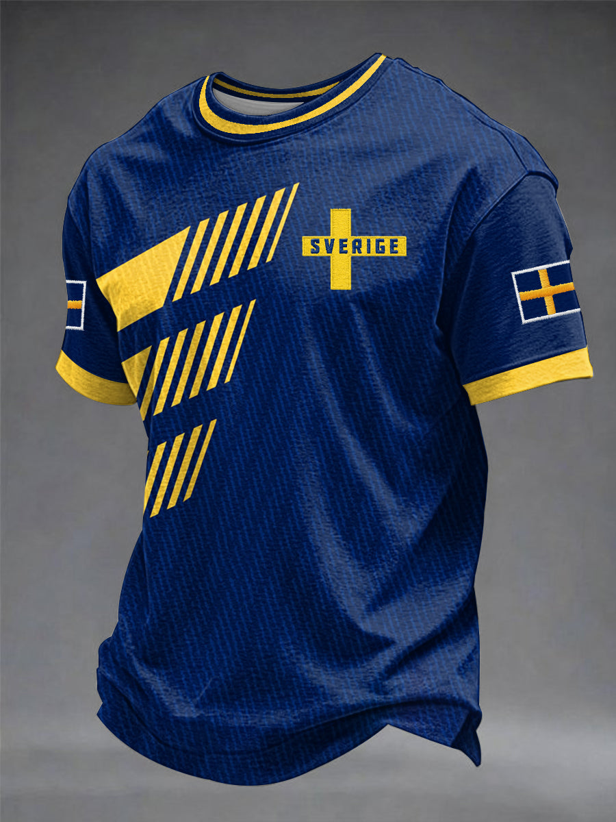 Herrtröja med svensk fotbollsprint