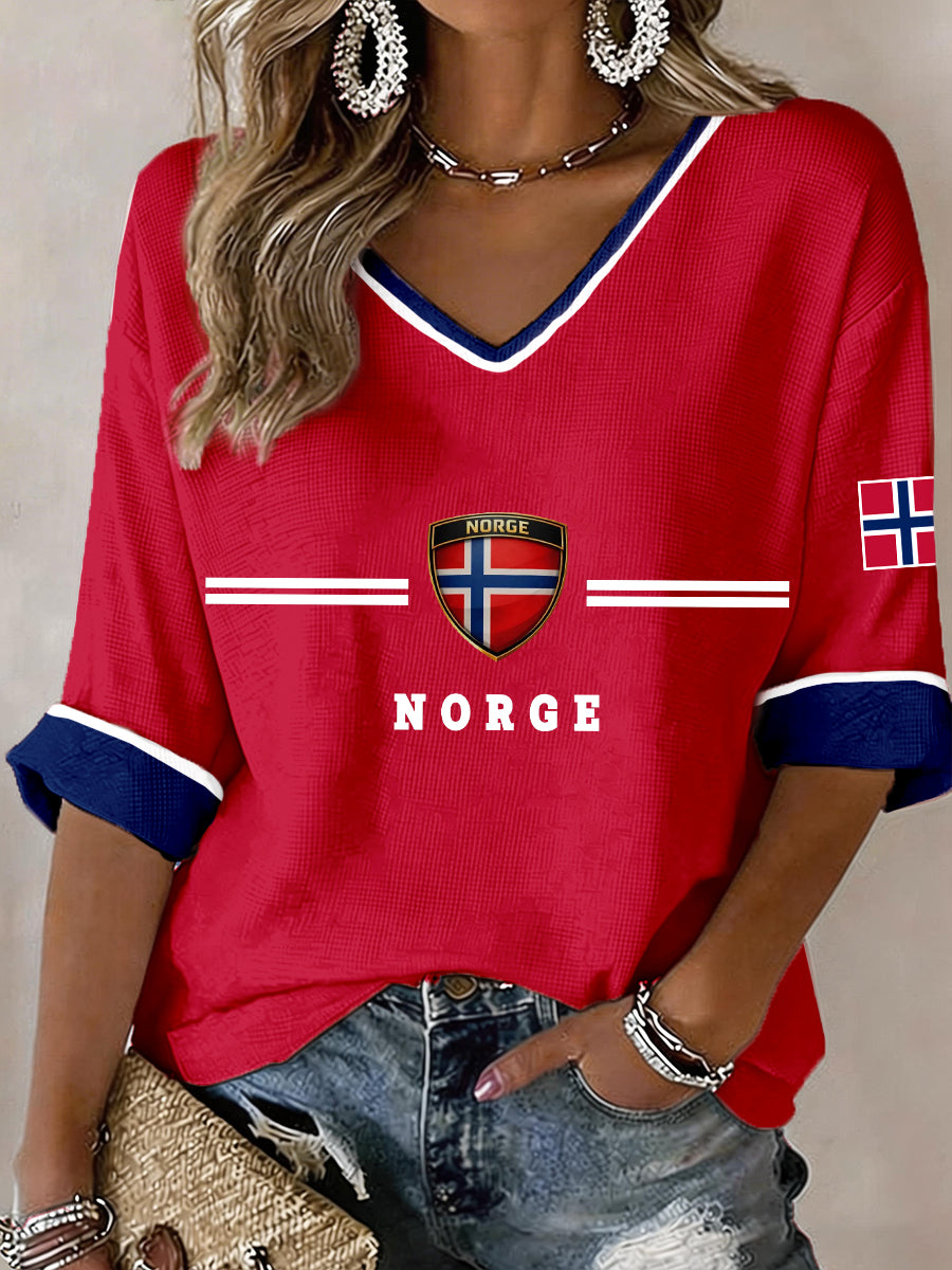 Dams Norge V-ringad T-shirt