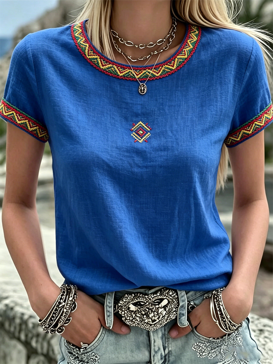 Kvinnors svenska Tryck Casual T-shirt