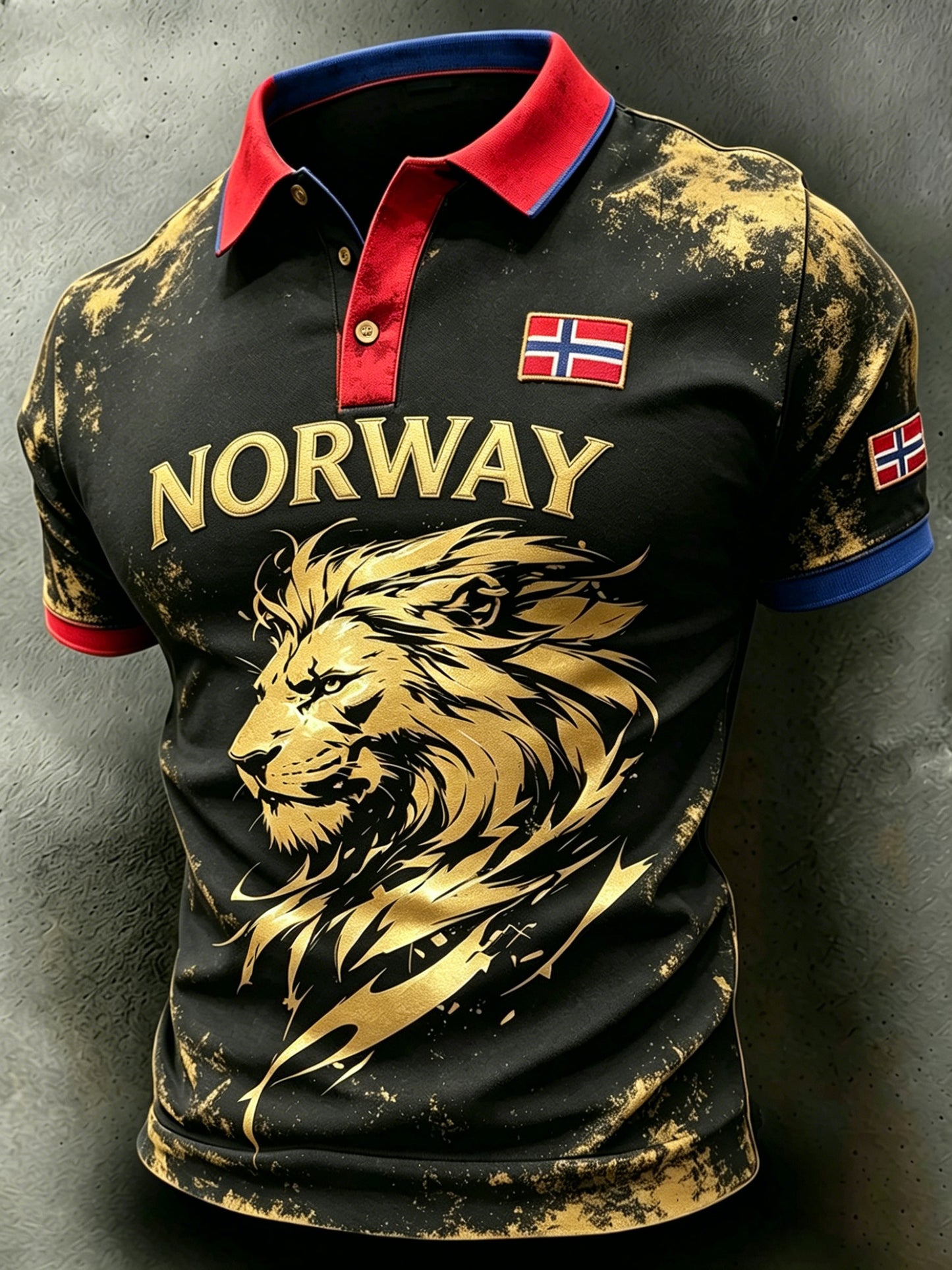 Mäns norska fotboll match konst Print Polo tröja
