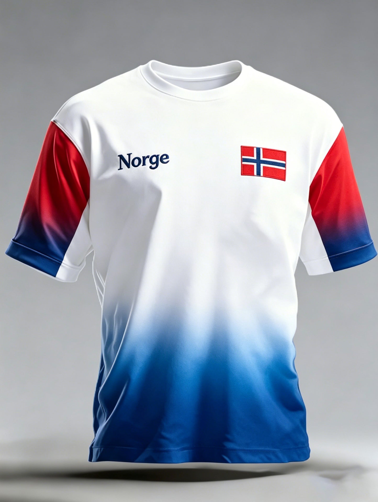 Herrtröja med konstnärlig tryck med norska flaggan som tema