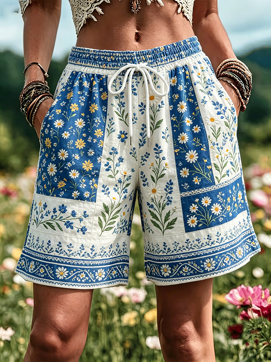 Damer Svensk midsommarfest minnesart-print shorts