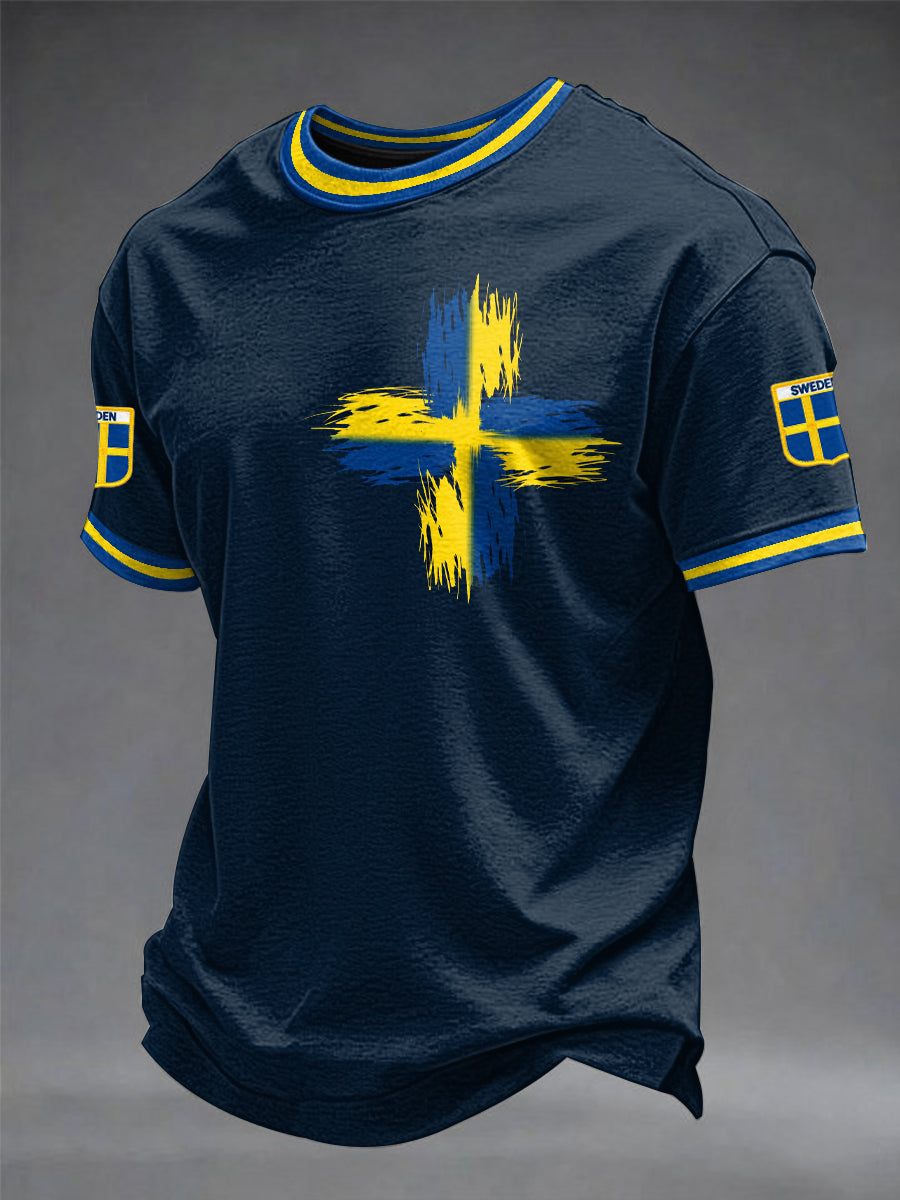 Herrtröja med svensk fotbollsprint