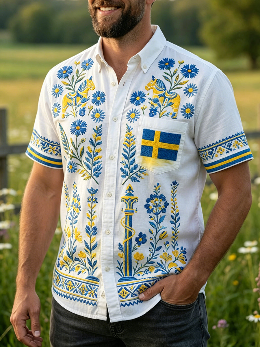 Retro midsommarfest konsttryck avslappnad tröja