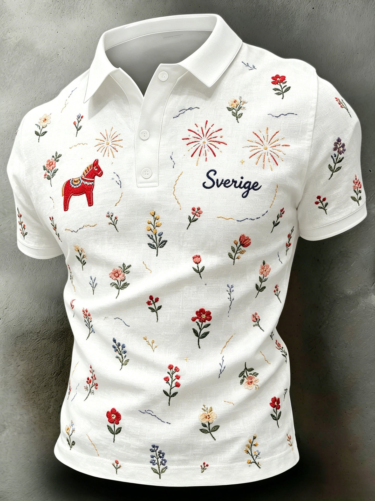 Herrens svenska nationaldag minneskonst Skriv ut kortärm Polo.