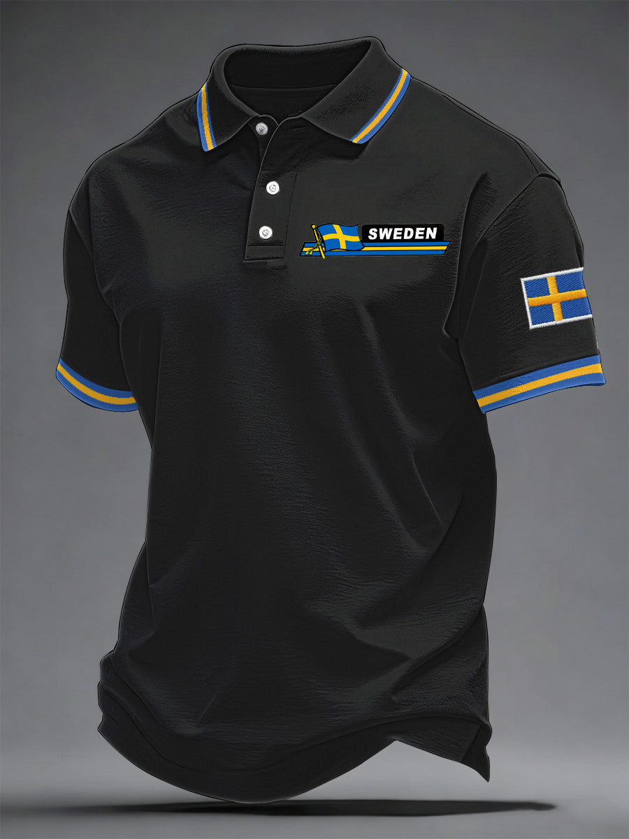 Herrsvensk tryckt casual topp