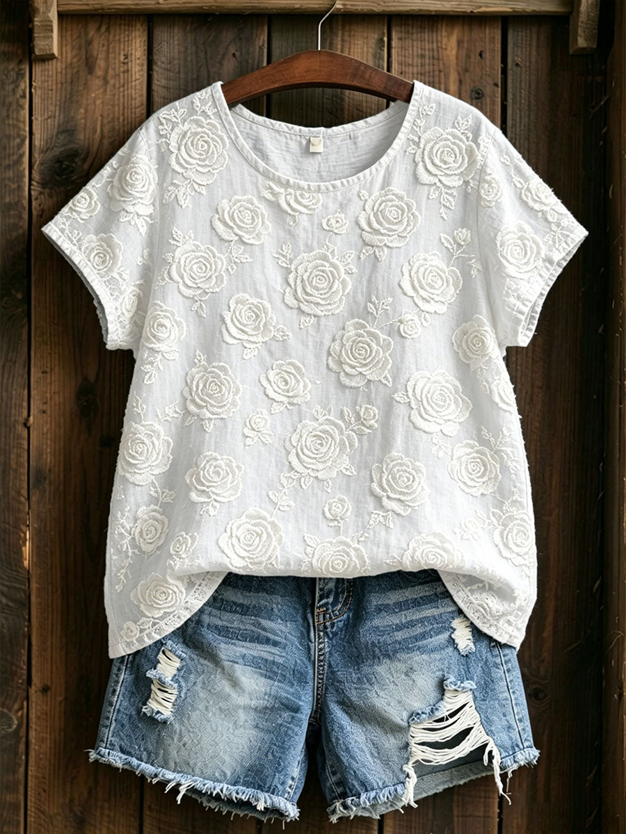 Damskjorta i klassisk rosa bomullslinne